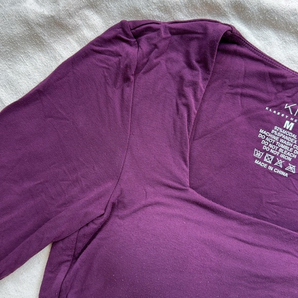 Klassy Network LONG SLEEVE SQUARE NECK BRAMI in Plum - Picture 8 of 9